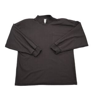 Partners Shirt Womens L Brown Long Sleeve Mock Neck Pockets Pullover T Shirt